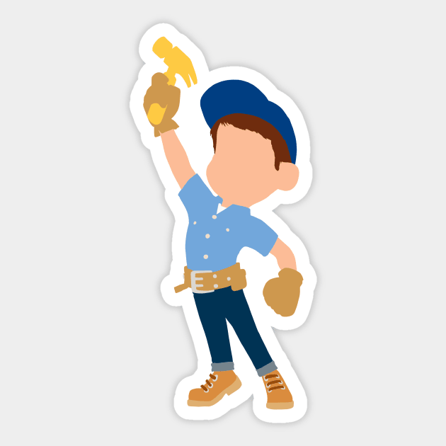 The Man With The Golden Hammer Sticker by beefy-lamby